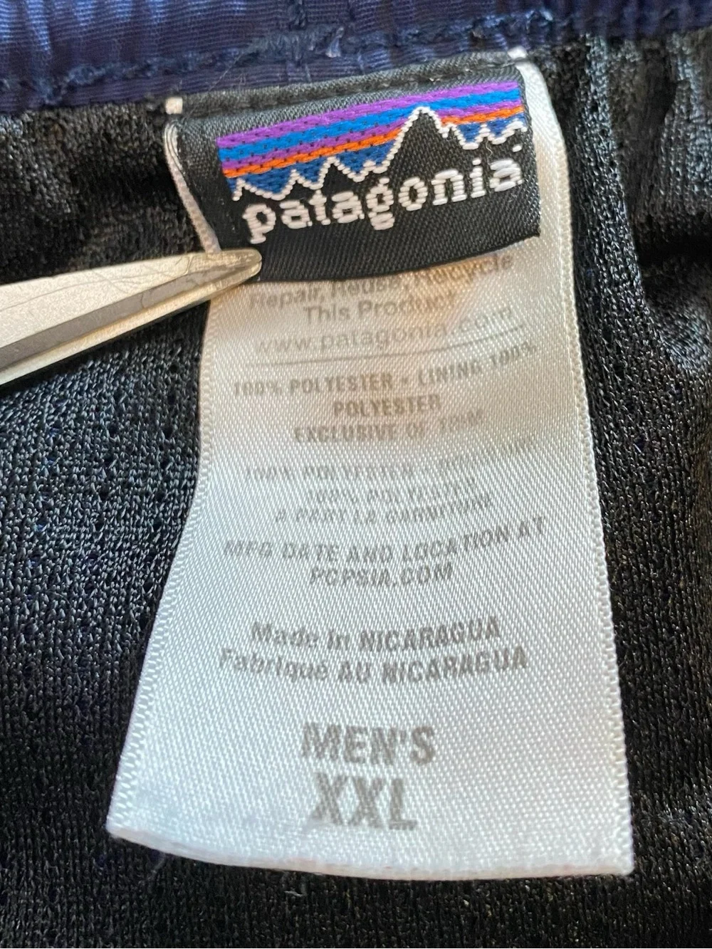 Patagonia Baggies Navy Blue Lined Shorts Men’s Size 2XL